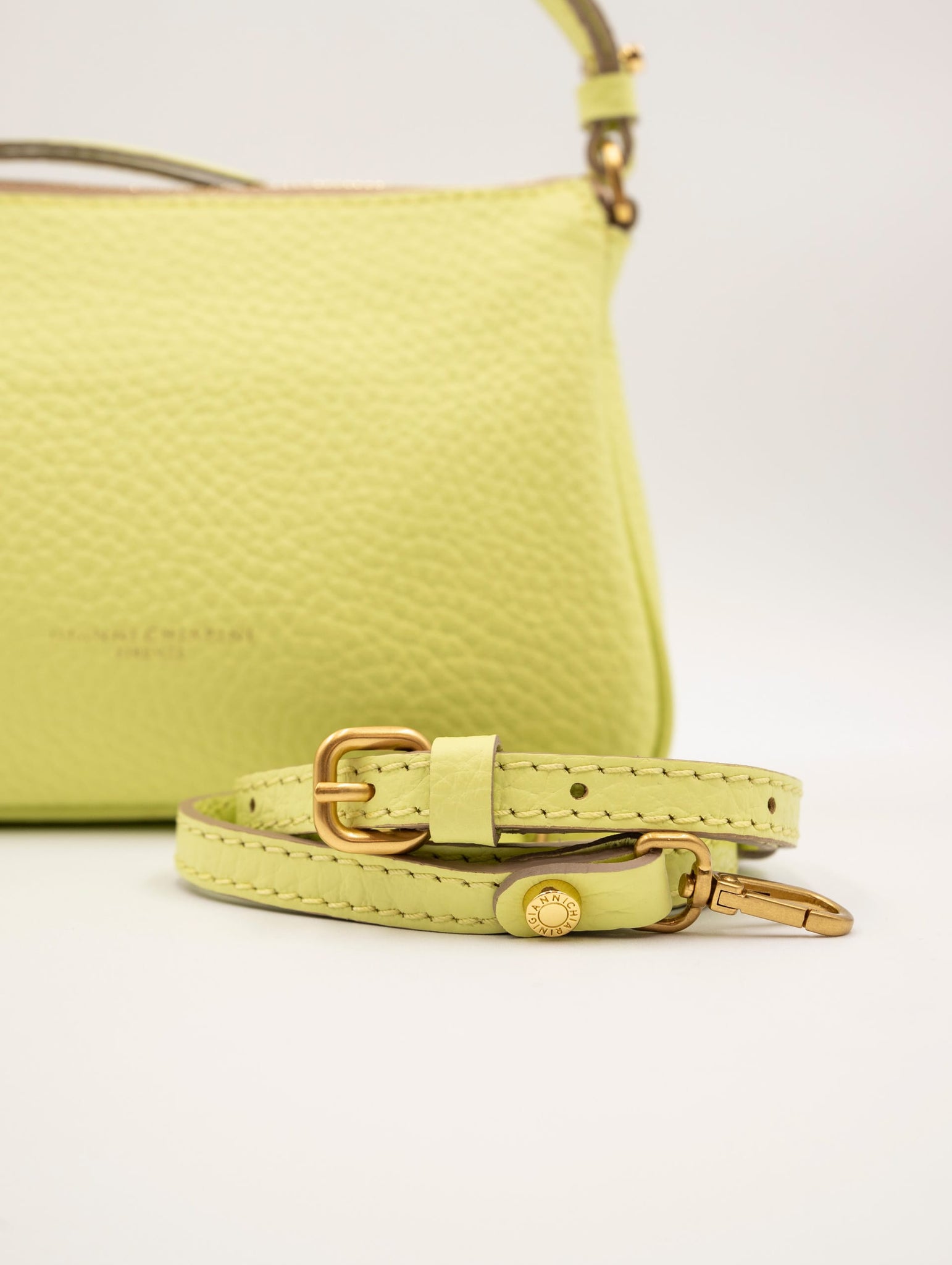 Minibag Brooke Gianni Chiarini In Pelle Martellata Lime