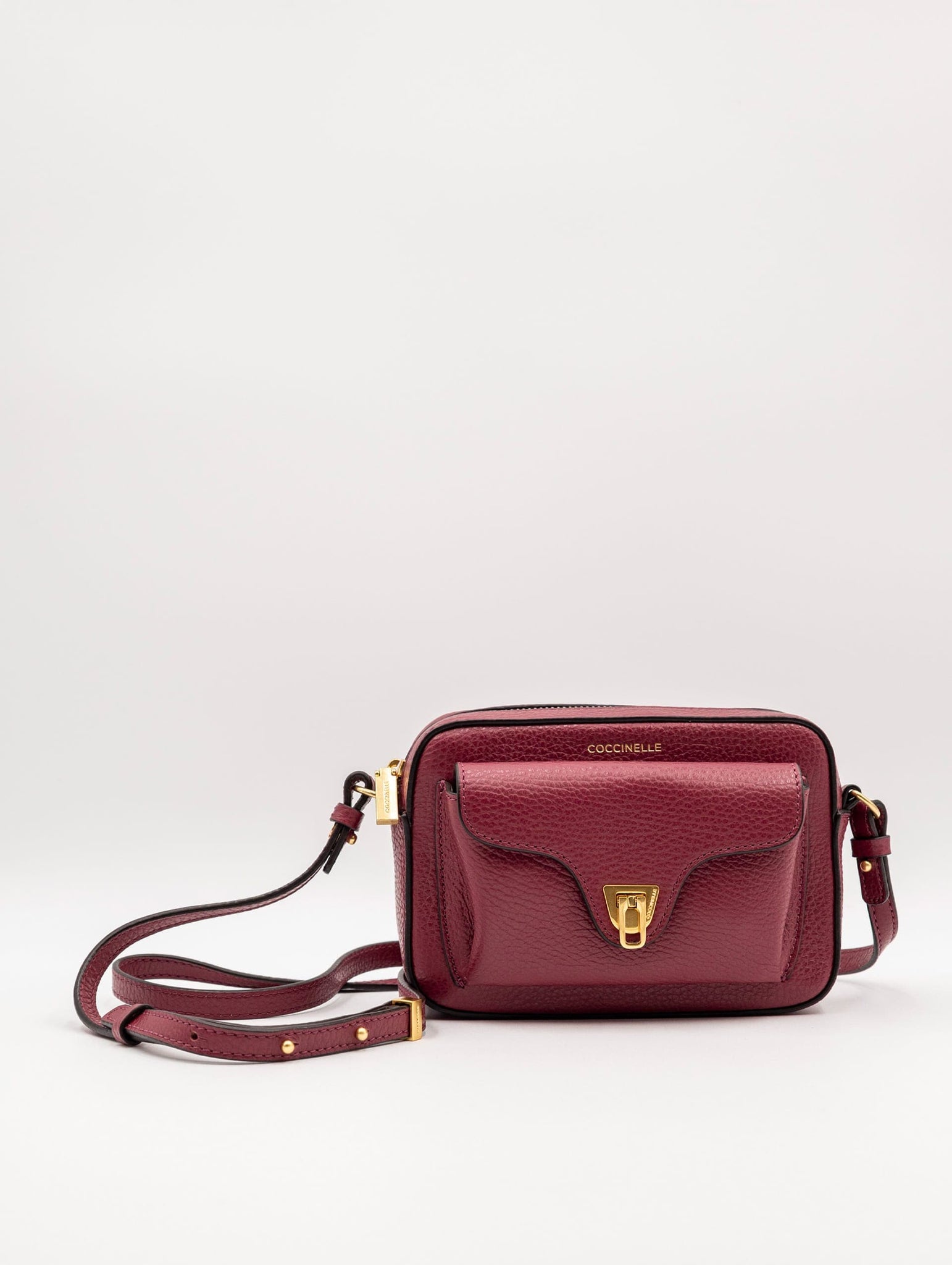 Minibag Coccinelle Beat in Pelle Martellata Rosso