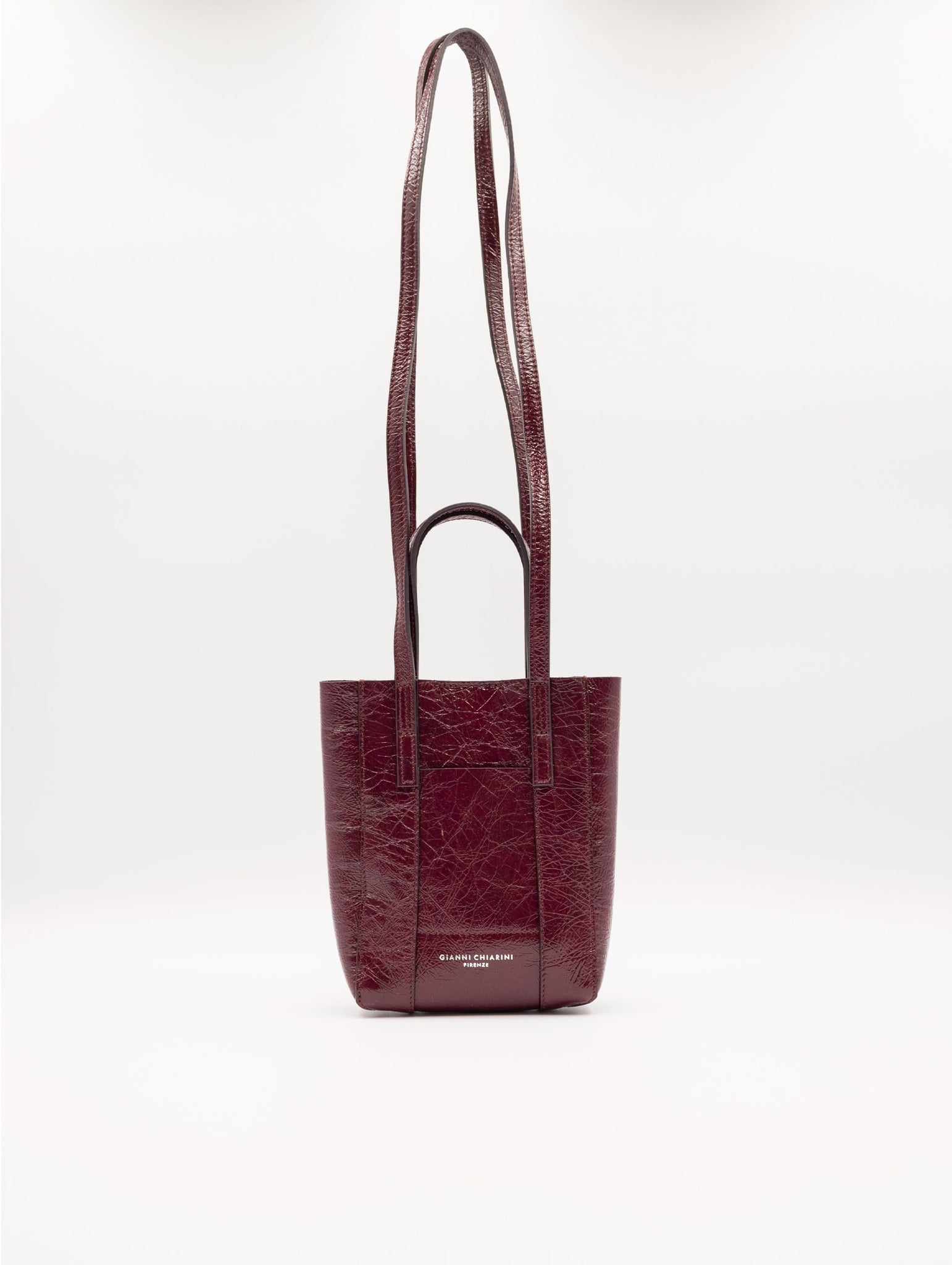 Minibag Superlight Gianni Chiarini in Pelle Martellata Bordeaux