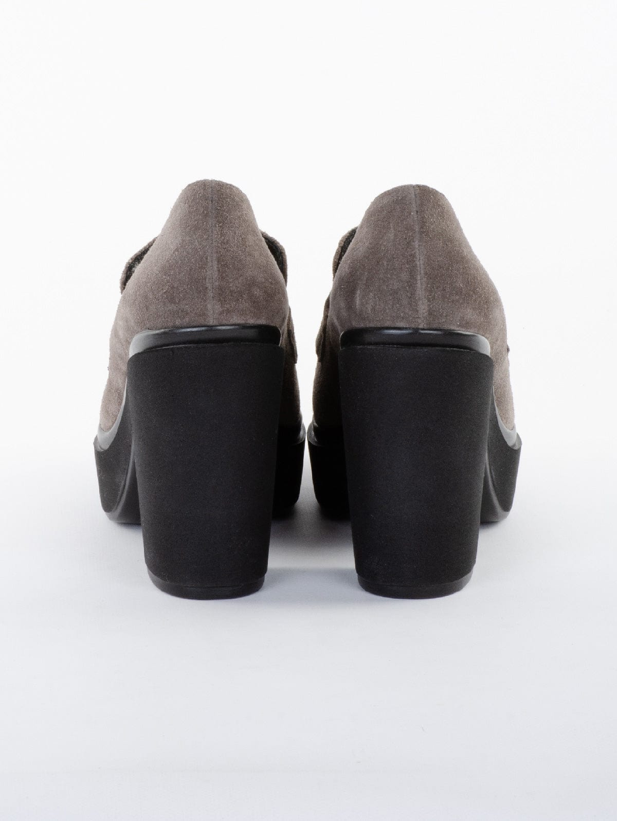 Mocassino Four Stroke con Tacco in Suede Grigio