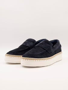 Mocassino Layton Voile Blanche in Suede Navy