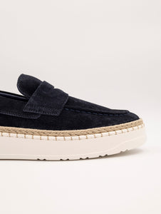 Mocassino Layton Voile Blanche in Suede Navy