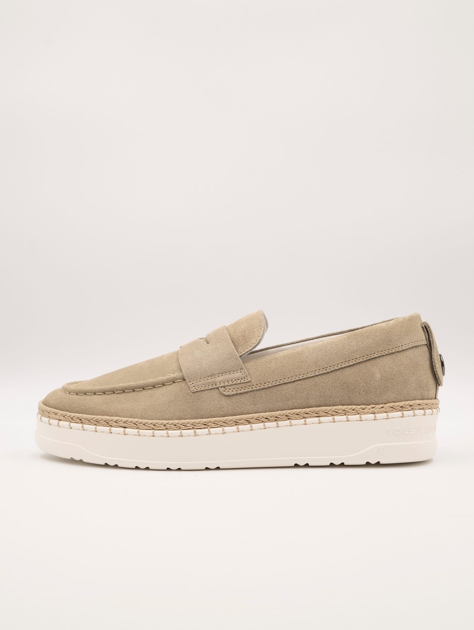 Mocassino Layton Voile Blanche in Suede Sabbia