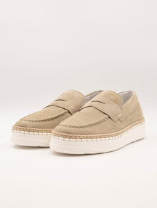 Mocassino Layton Voile Blanche in Suede Sabbia