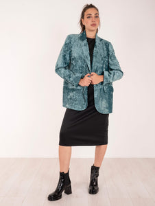 Over Jacket Zira Aniye By in Velour Petrolio