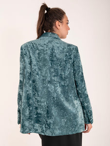 Over Jacket Zira Aniye By in Velour Petrolio