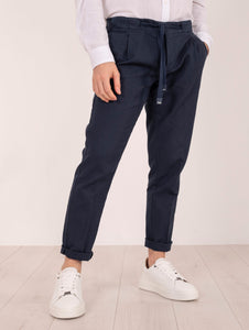 Pantalaccio Entre Amis in Cotone e Lino Blu