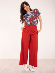 Pantalone Alessia Santi in Misto Cotone Rosso