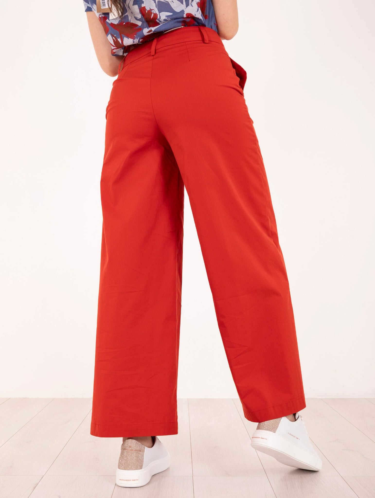 Pantalone Alessia Santi in Misto Cotone Rosso