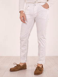 Pantalone Barba Napoli in Cotone Stretch Bianco