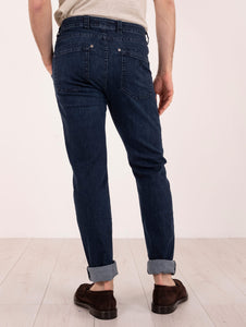 Pantalone Barmas in Cotone Stretch Denim Scuro