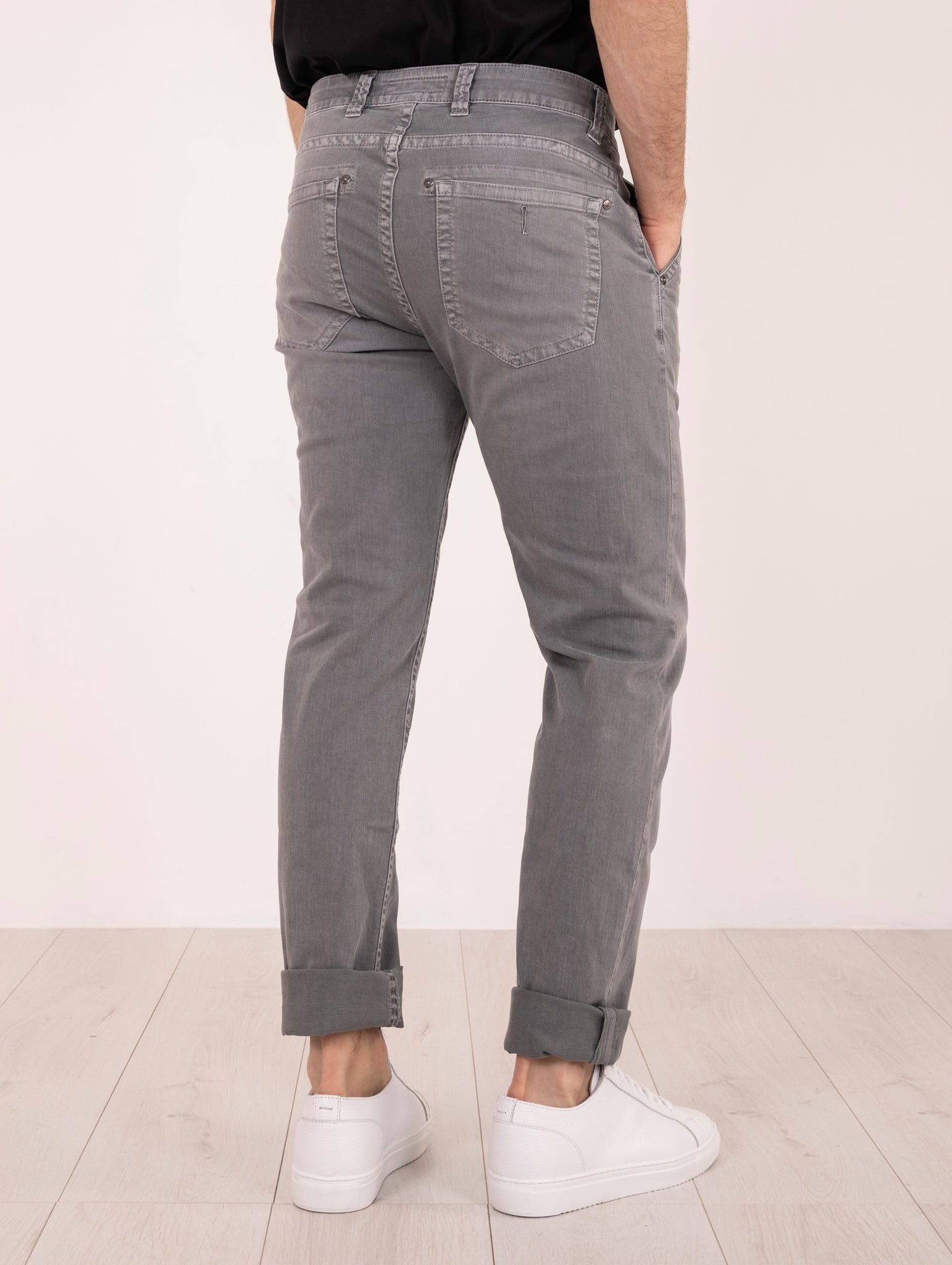 Pantalone Barmas in Cotone Stretch Grigio