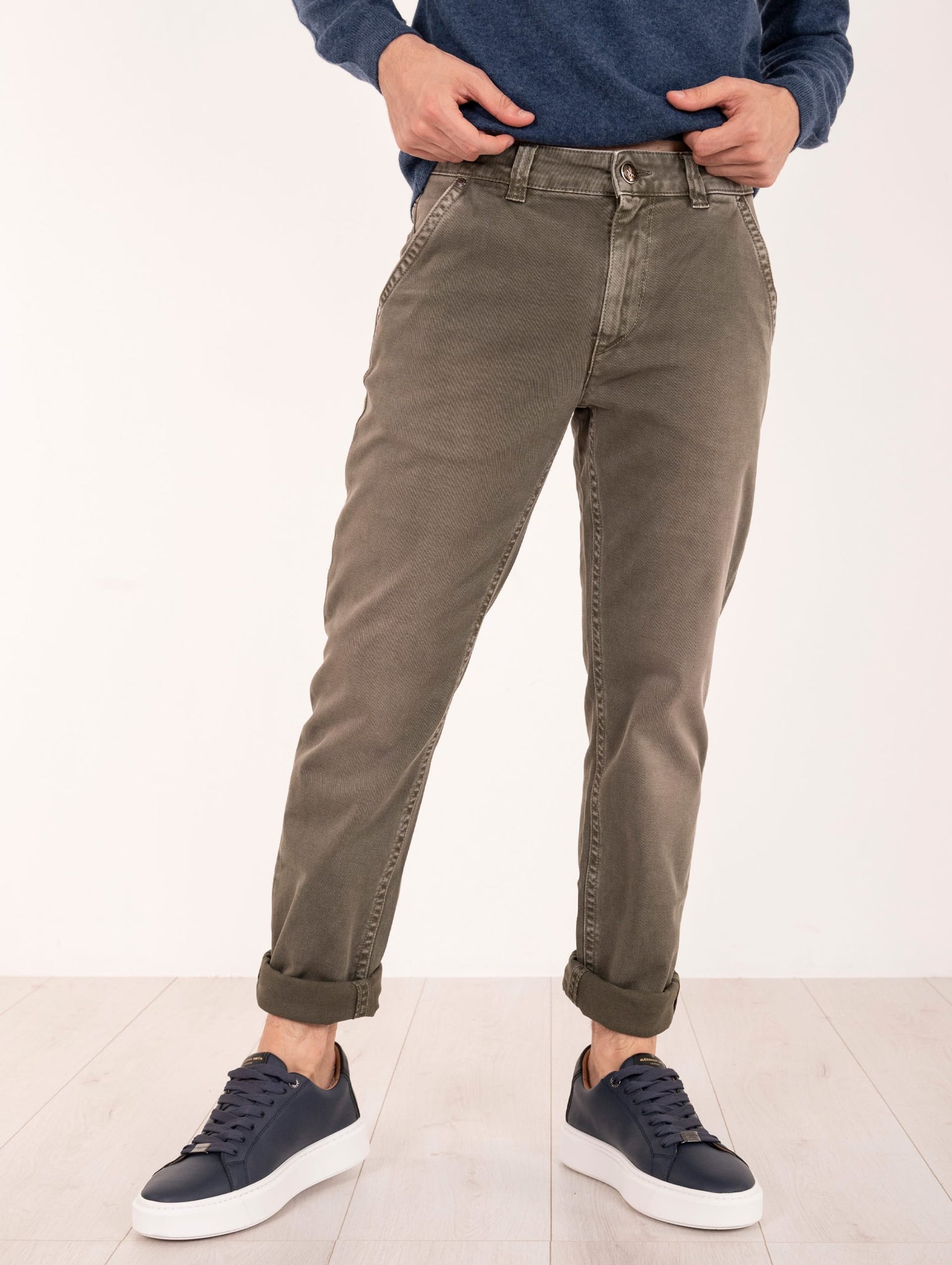 Pantalone Barmas in Cotone Verde Militare