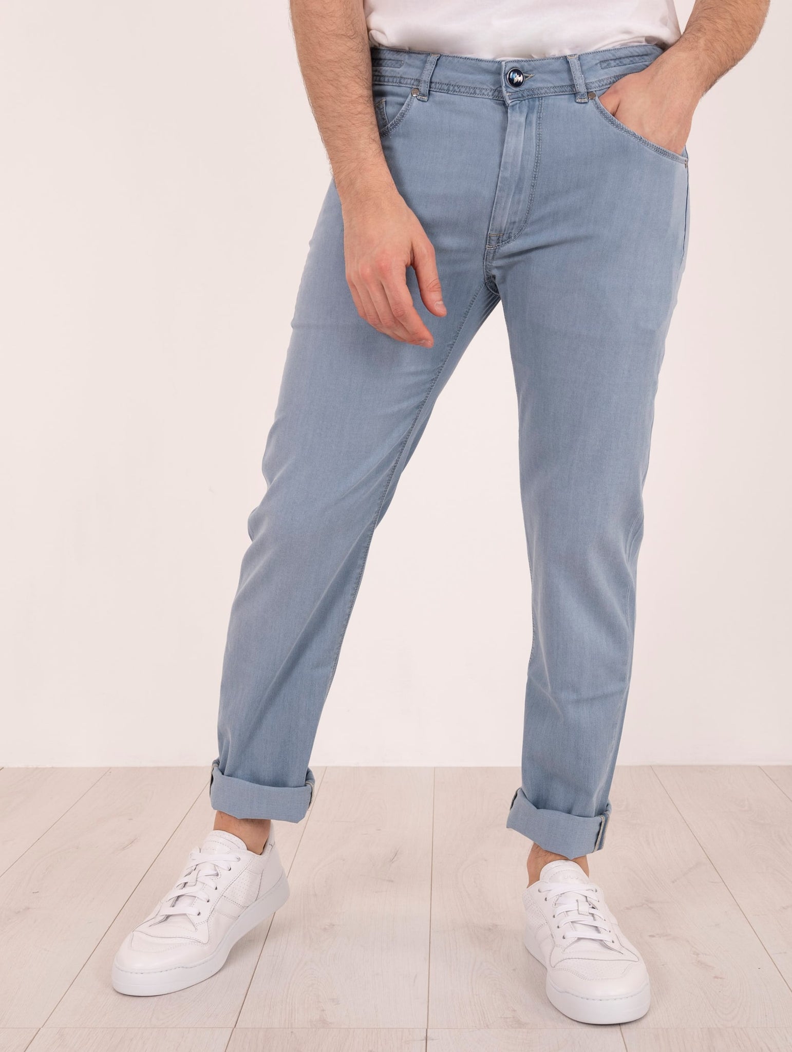 Pantalone Barmas in Lyocell Denim Chiaro