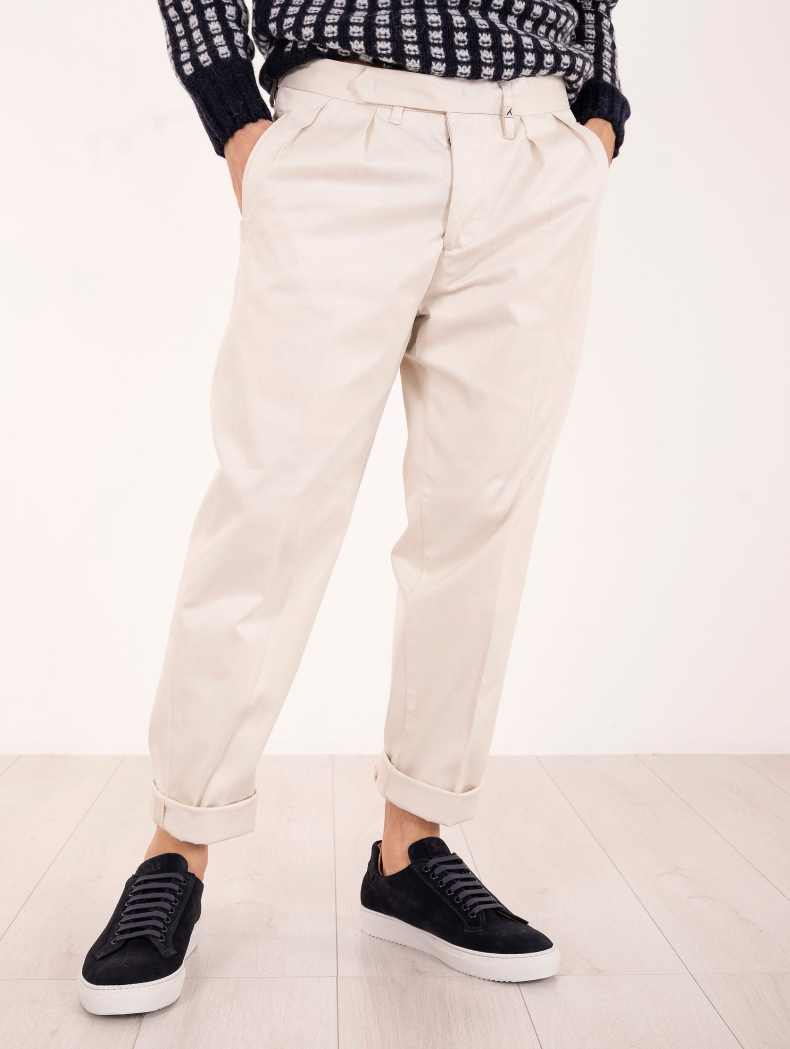 Pantalone Chino Myths in Cotone Panna