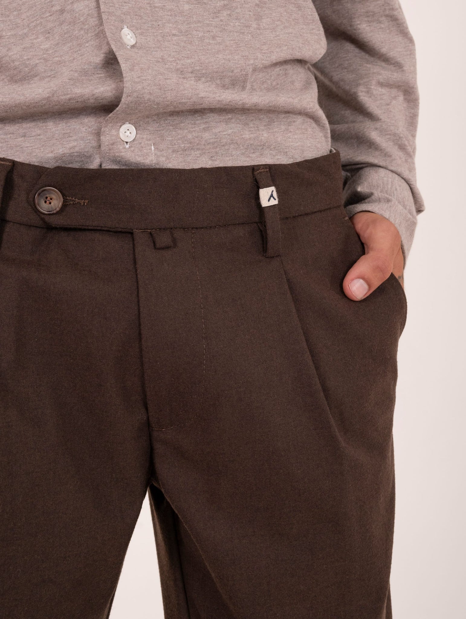 Pantalone Chino Myths in Viscosa Marrone