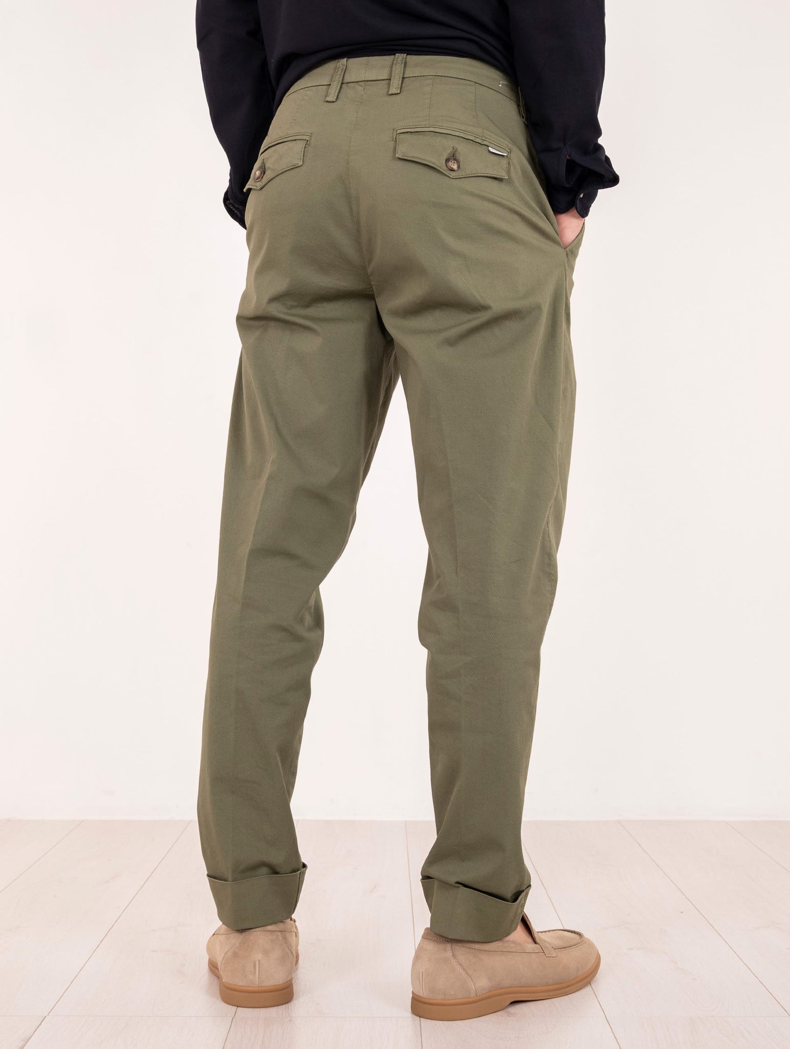 Pantalone Chino Re-Hash Santos in Cotone Salvia