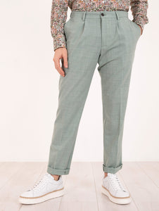 Pantalone Devore Chino in Candy Wool Salvia