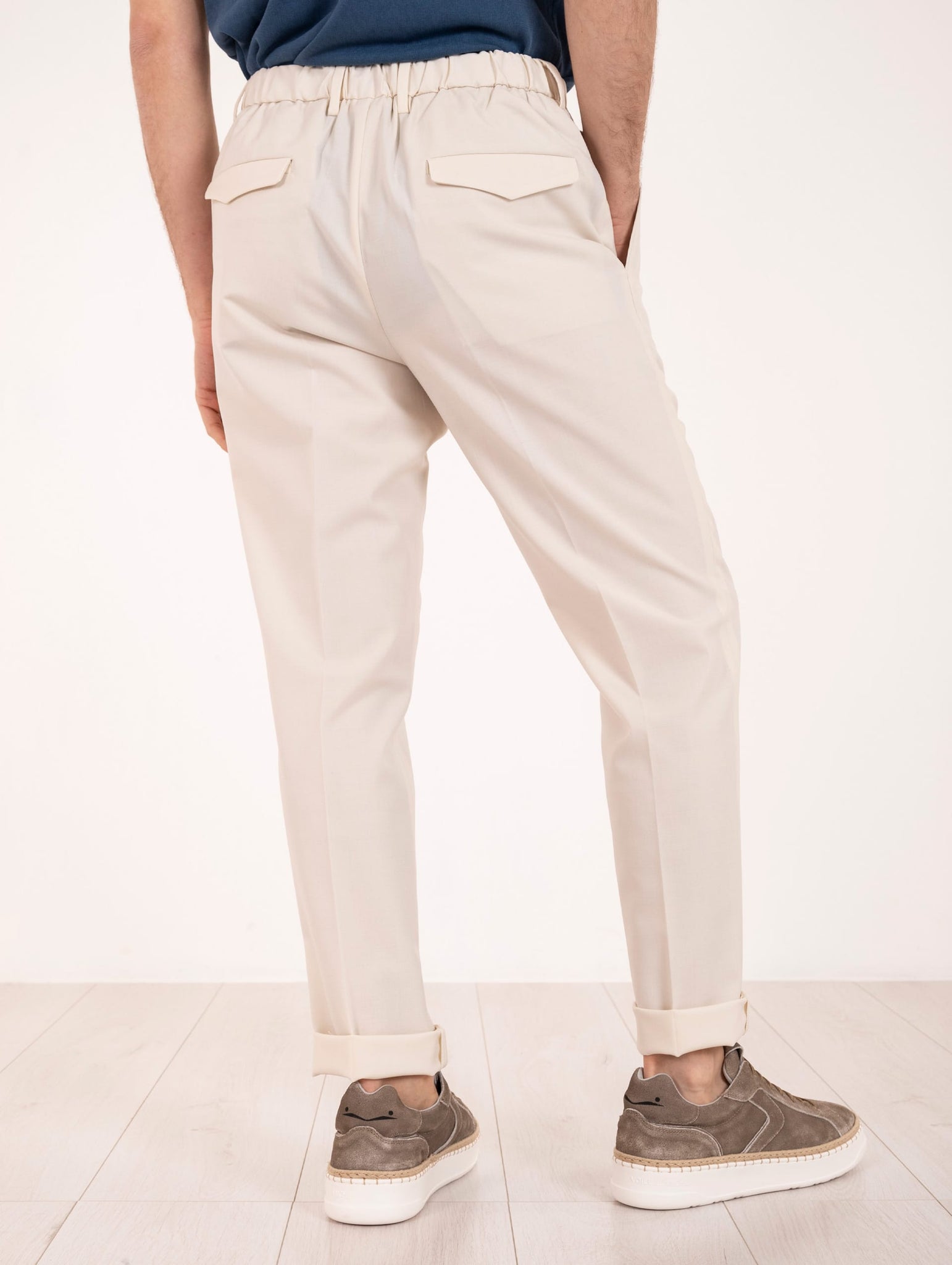 Pantalone Devore Chino in Tecno Wool Latte