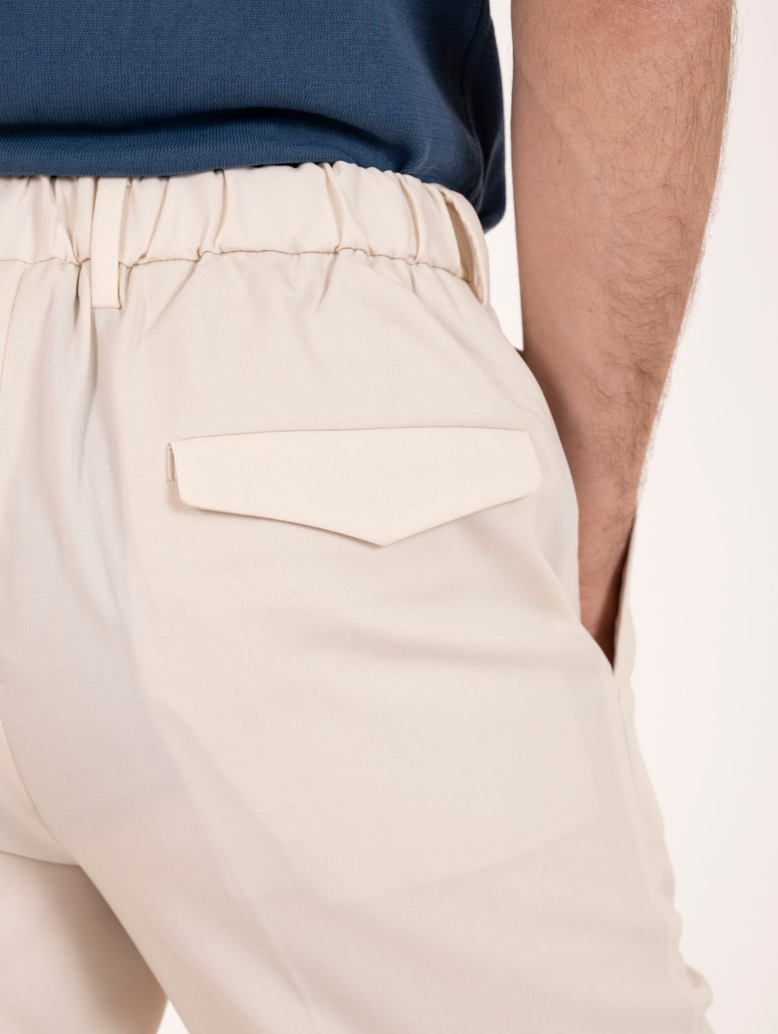 Pantalone Devore Chino in Tecno Wool Latte