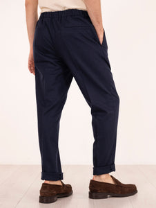 Pantalone Devore in Lana Vergine Blu