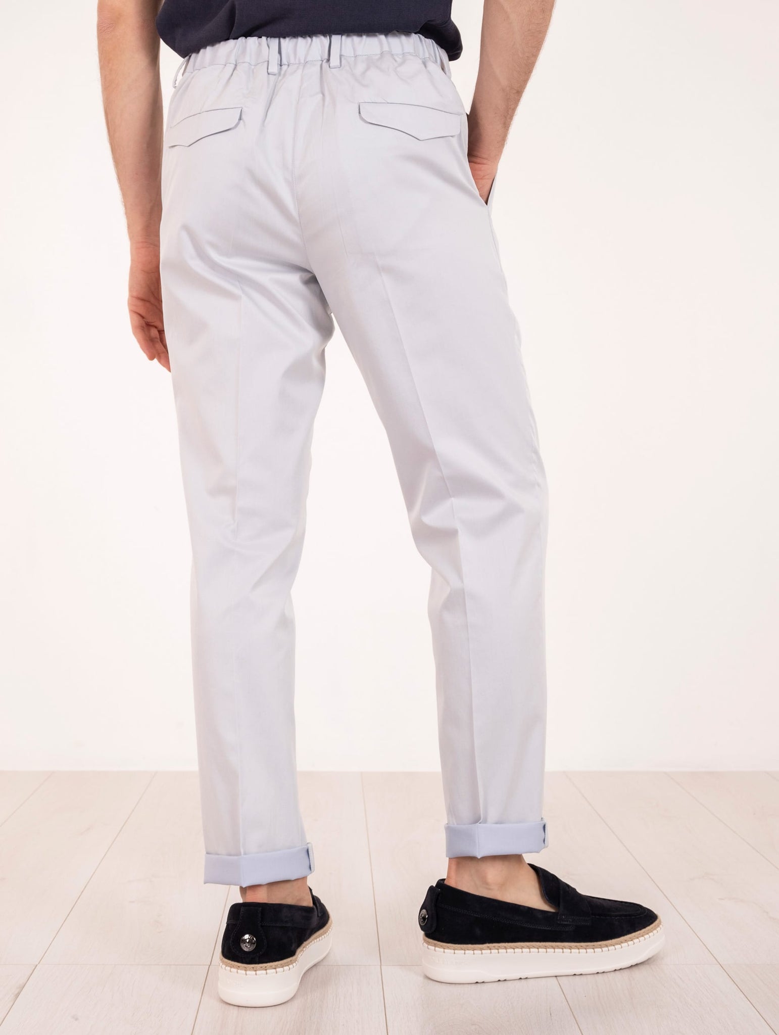 Pantalone Devore in Solaro Super Light 120 Cielo