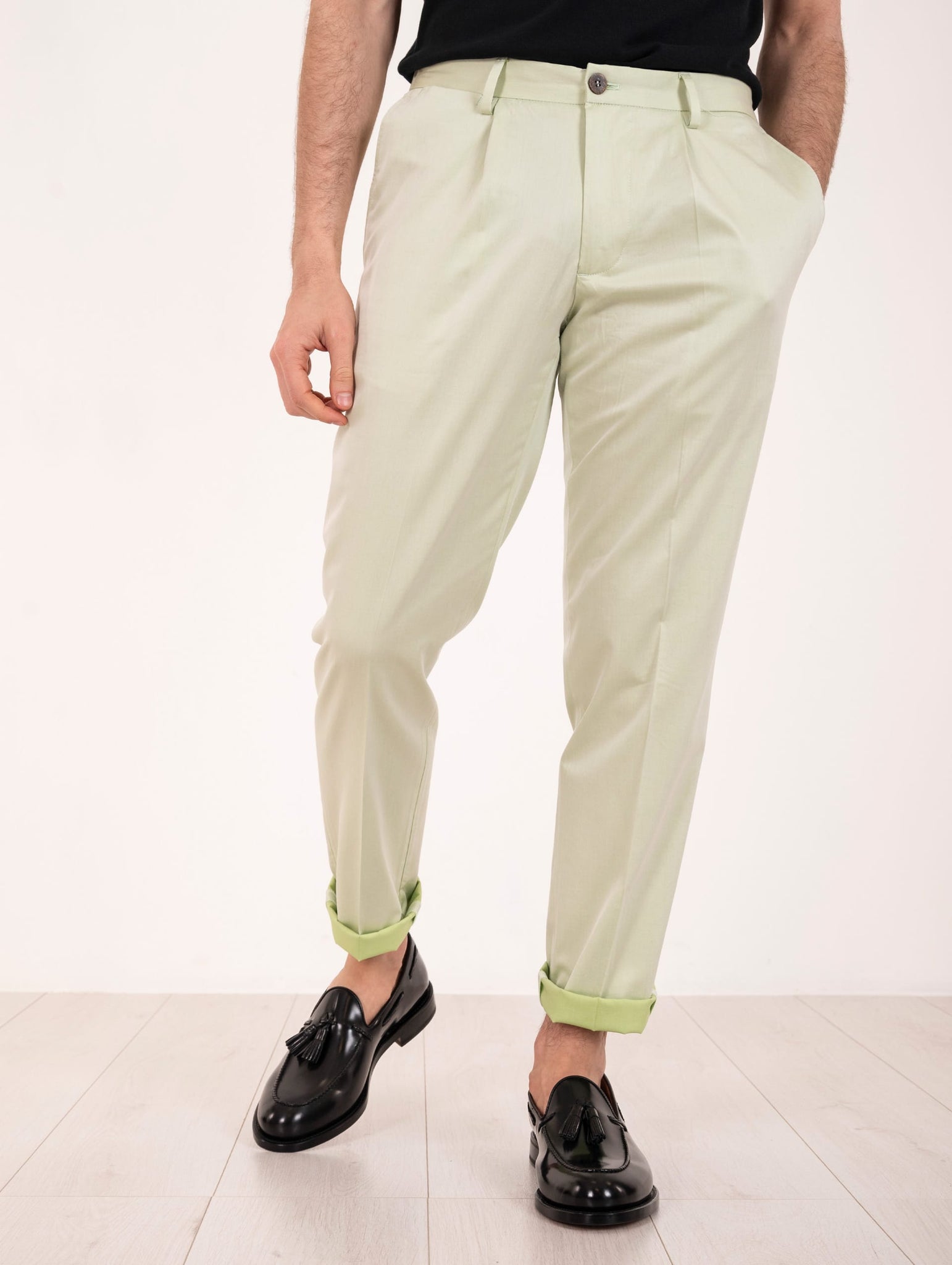 Pantalone Devore in Solaro Super Light 120 Verde Mela