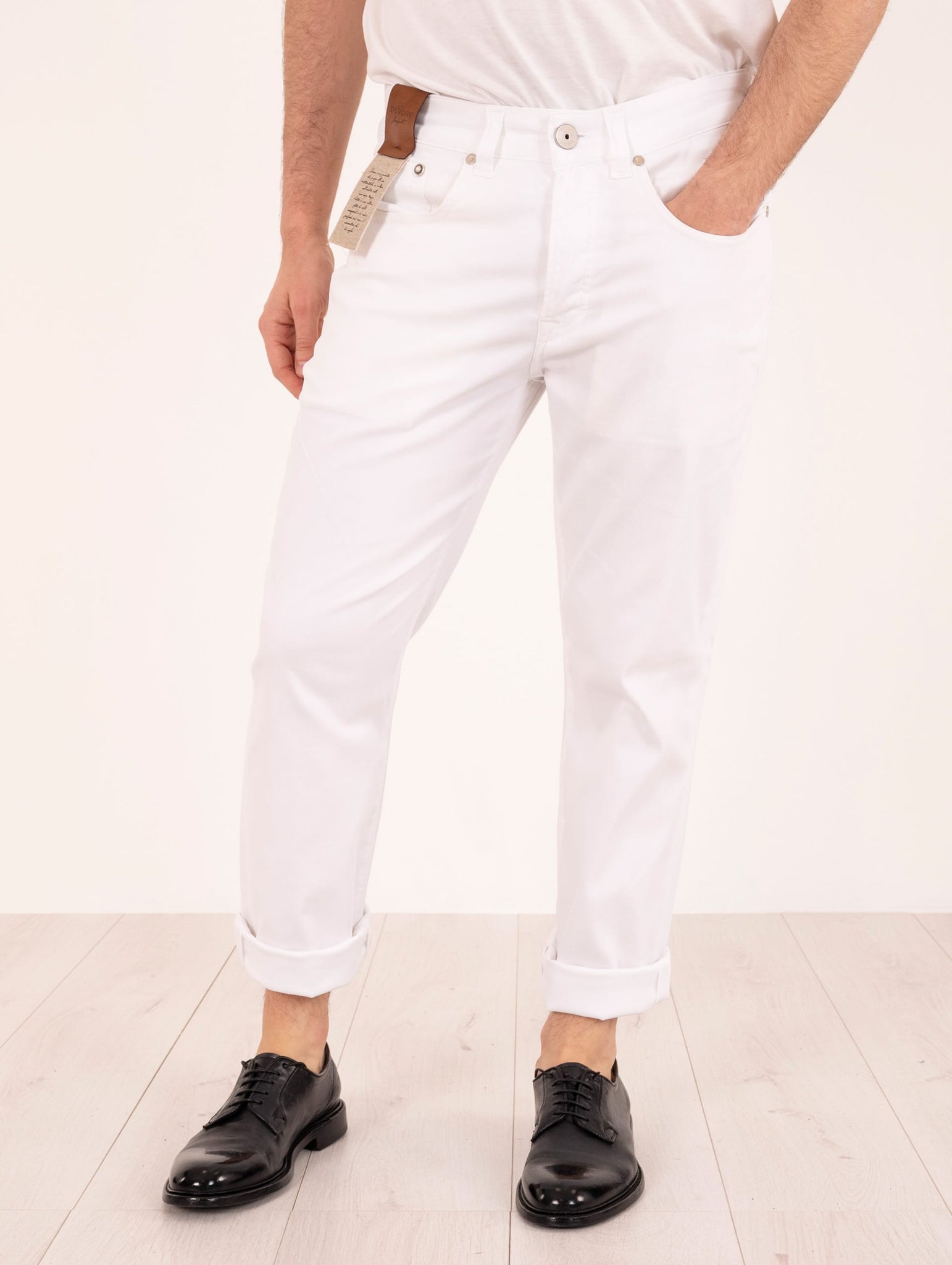 Pantalone Devore in Supima Cotton Cannetè Bianco