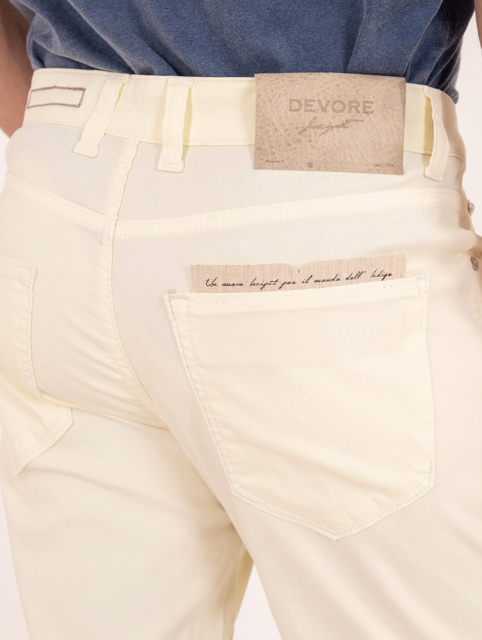 Pantalone Devore in Supima Cotton Cannetè Limone