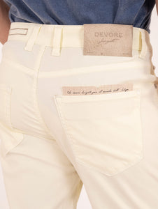 Pantalone Devore in Supima Cotton Cannetè Limone