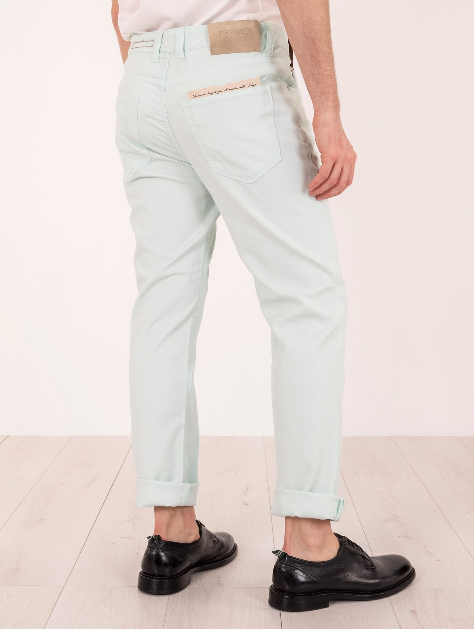 Pantalone Devore in Supima Cotton Cannetè Menta