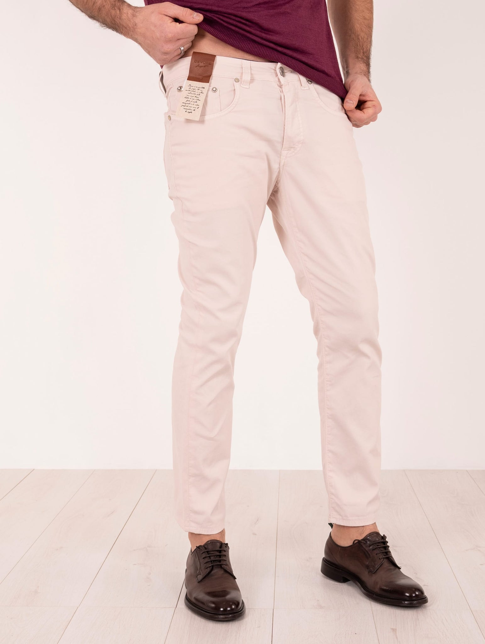 Pantalone Devore in Supima Cotton Cannetè Rosa