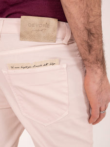 Pantalone Devore in Supima Cotton Cannetè Rosa