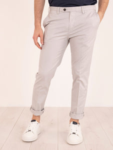 Pantalone Devore Slim James in Cotone Doppio Perla