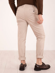 Pantalone Devore Slim James in Cotone Doppio Sabbia