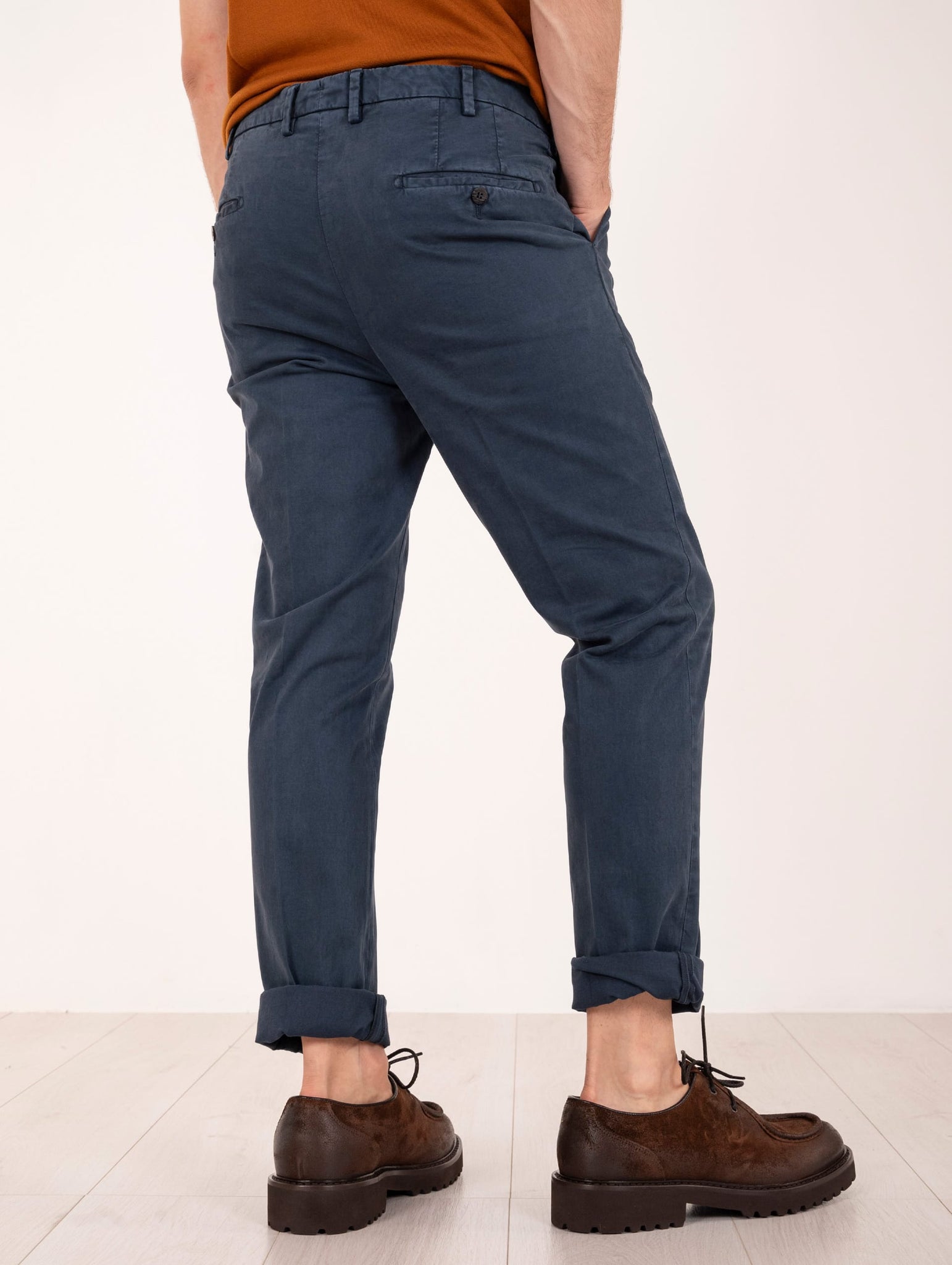 Pantalone Devore Well Fit in Cotone Blu