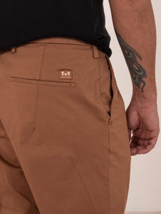 Pantalone Entre Amis Cropped in Cotone Tabacco