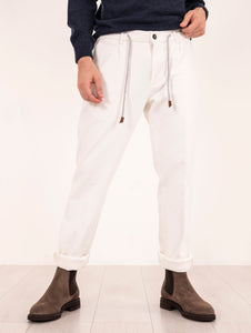 Pantalone Jogger Eleventy Milano in Cotone Bianco