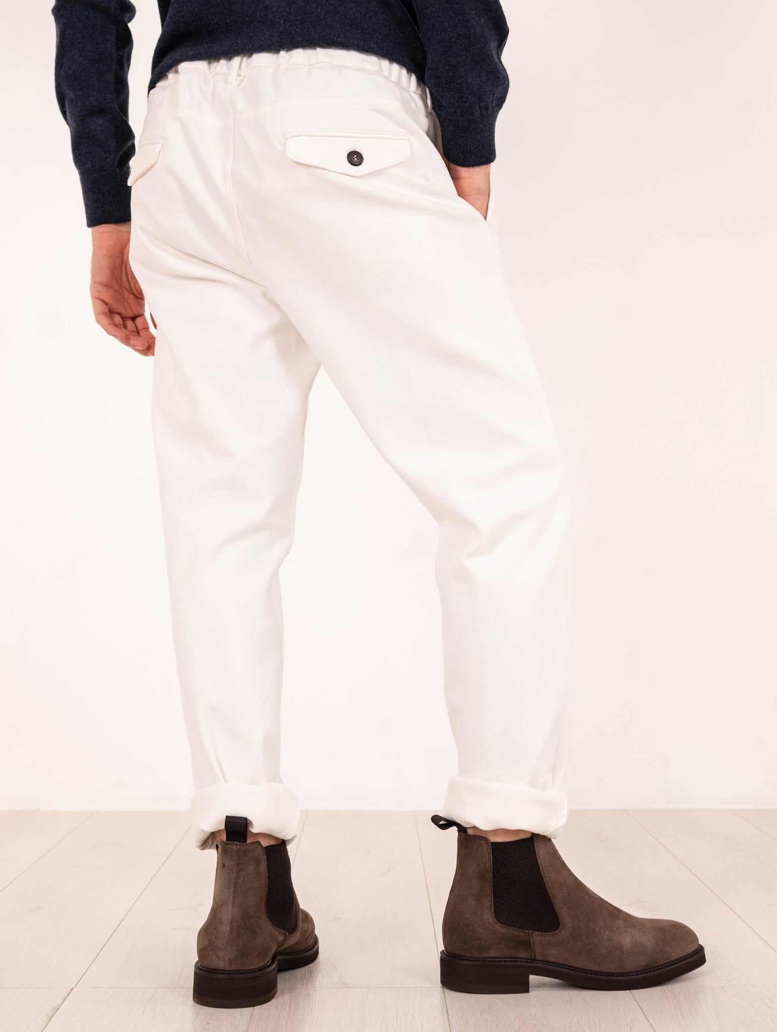 Pantalone Jogger Eleventy Milano in Cotone Bianco