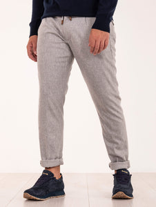 Pantalone Jogger Eleventy Milano in Lana e Cashmere Grigio