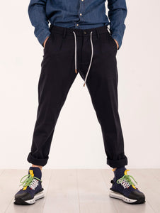 Pantalone Jogger Eleventy Milano Platinum in Lana e Cashmere Blu