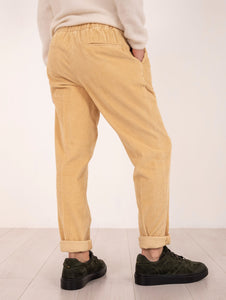 Pantalone Jogging Devore in Velluto Rocciatore Giallo