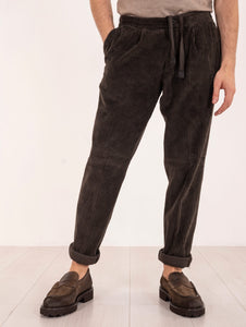 Pantalone Jogging Devore in Velluto Rocciatore Marrone