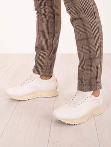 Pantalone Myths in Cotone e Lana Pied de Poule Marrone e Beige