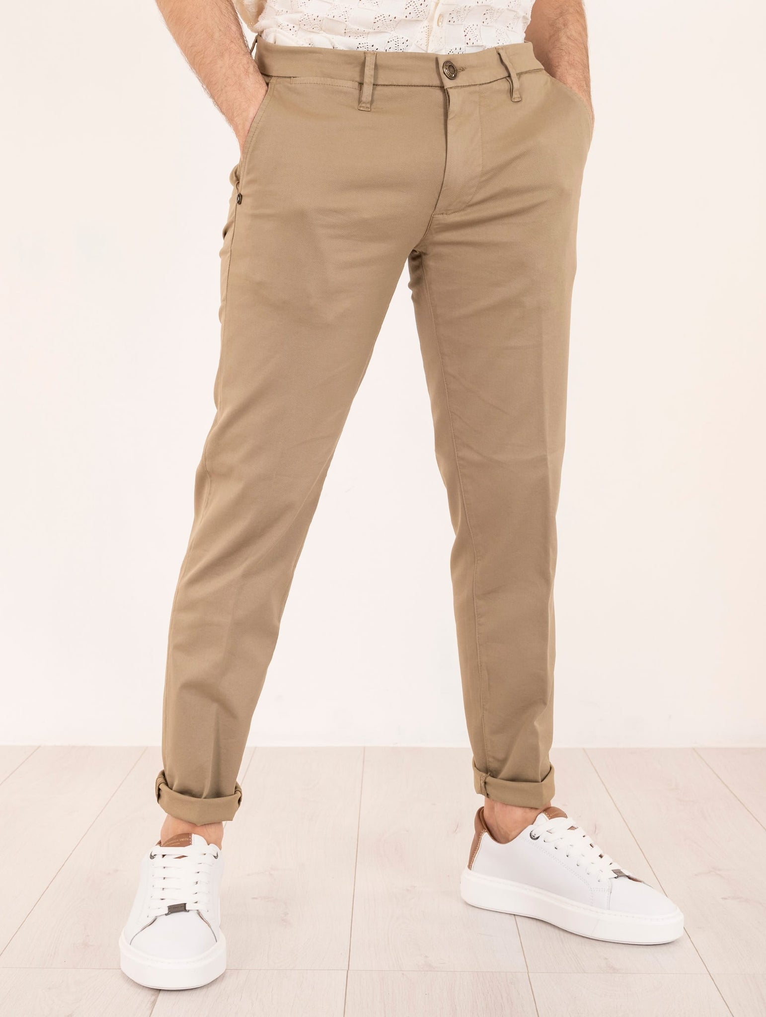 Pantalone Re-Hash in Cotone e Lyocell Beige