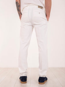 Pantalone Re-Hash in Cotone e Lyocell Bianco