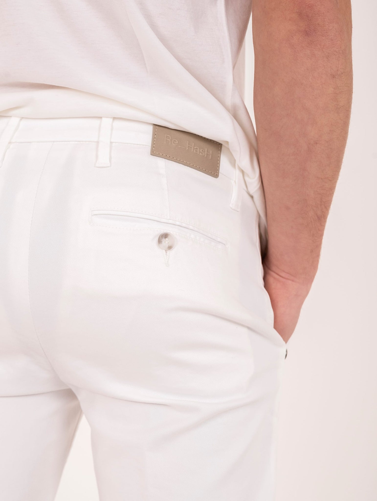 Pantalone Re-Hash in Cotone e Lyocell Bianco