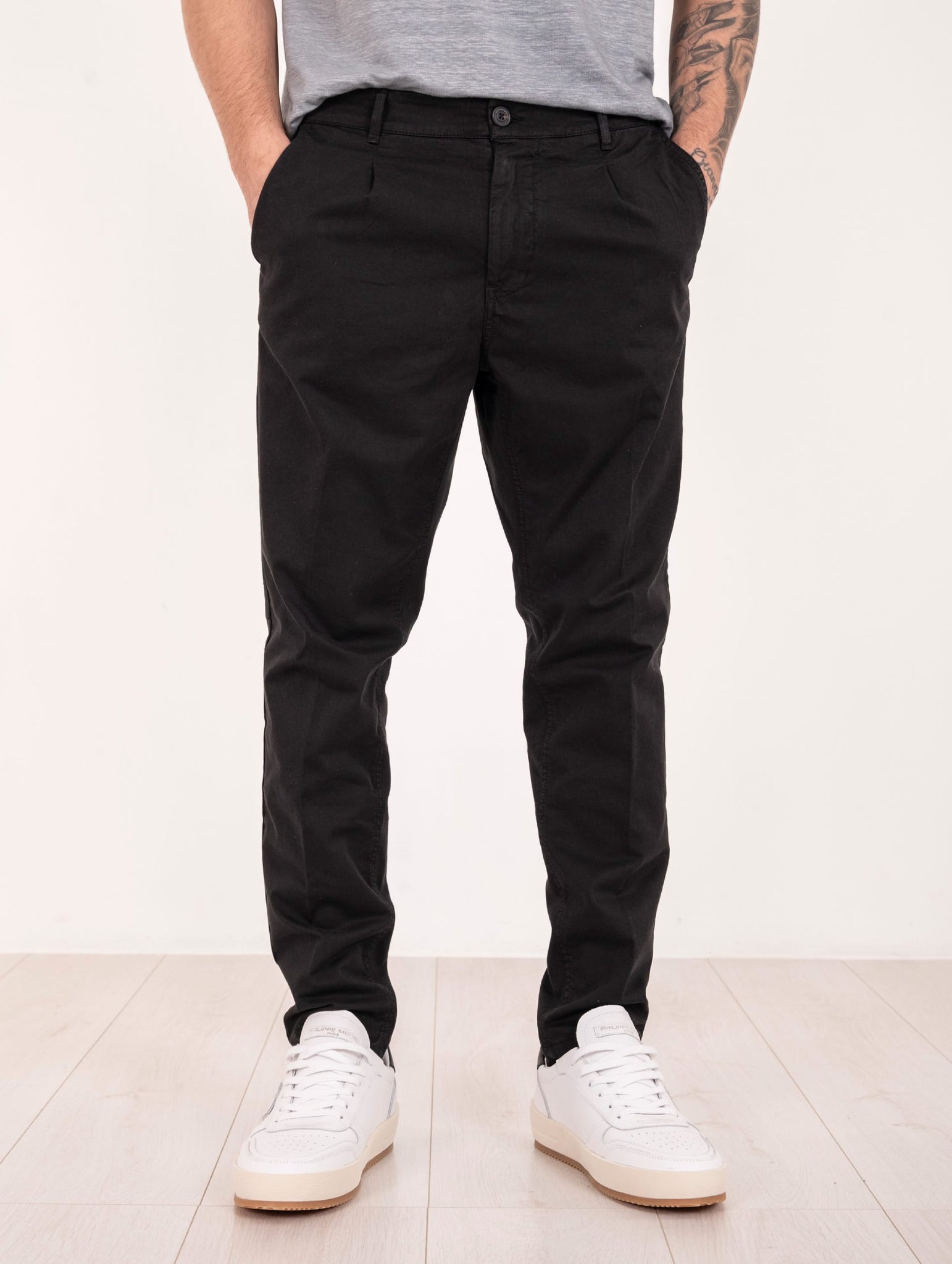 Pantalone Roy Roger's Day Off in Gabardina Nero