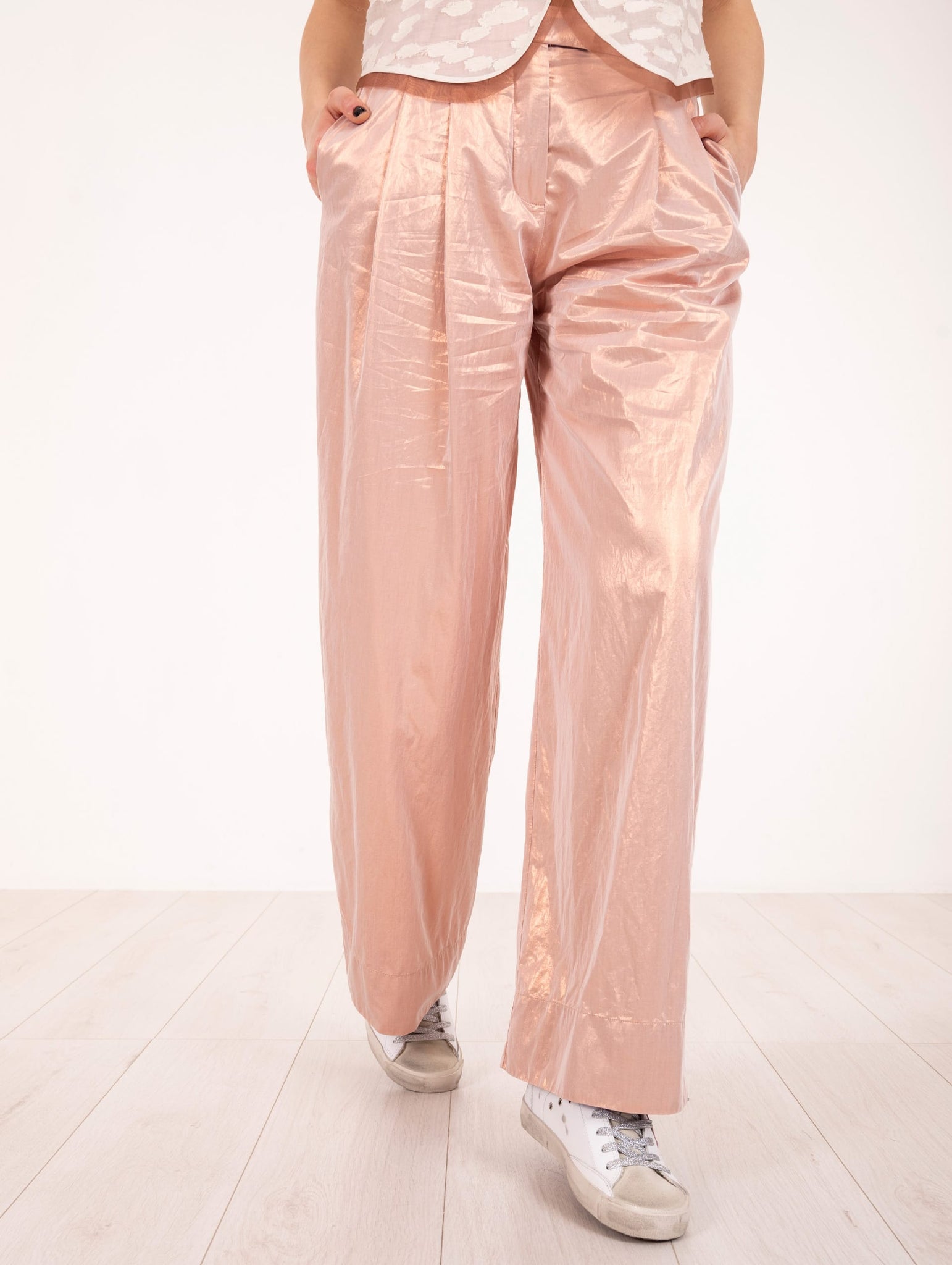 Pantalone Shiny Alysi in Viscosa Rame