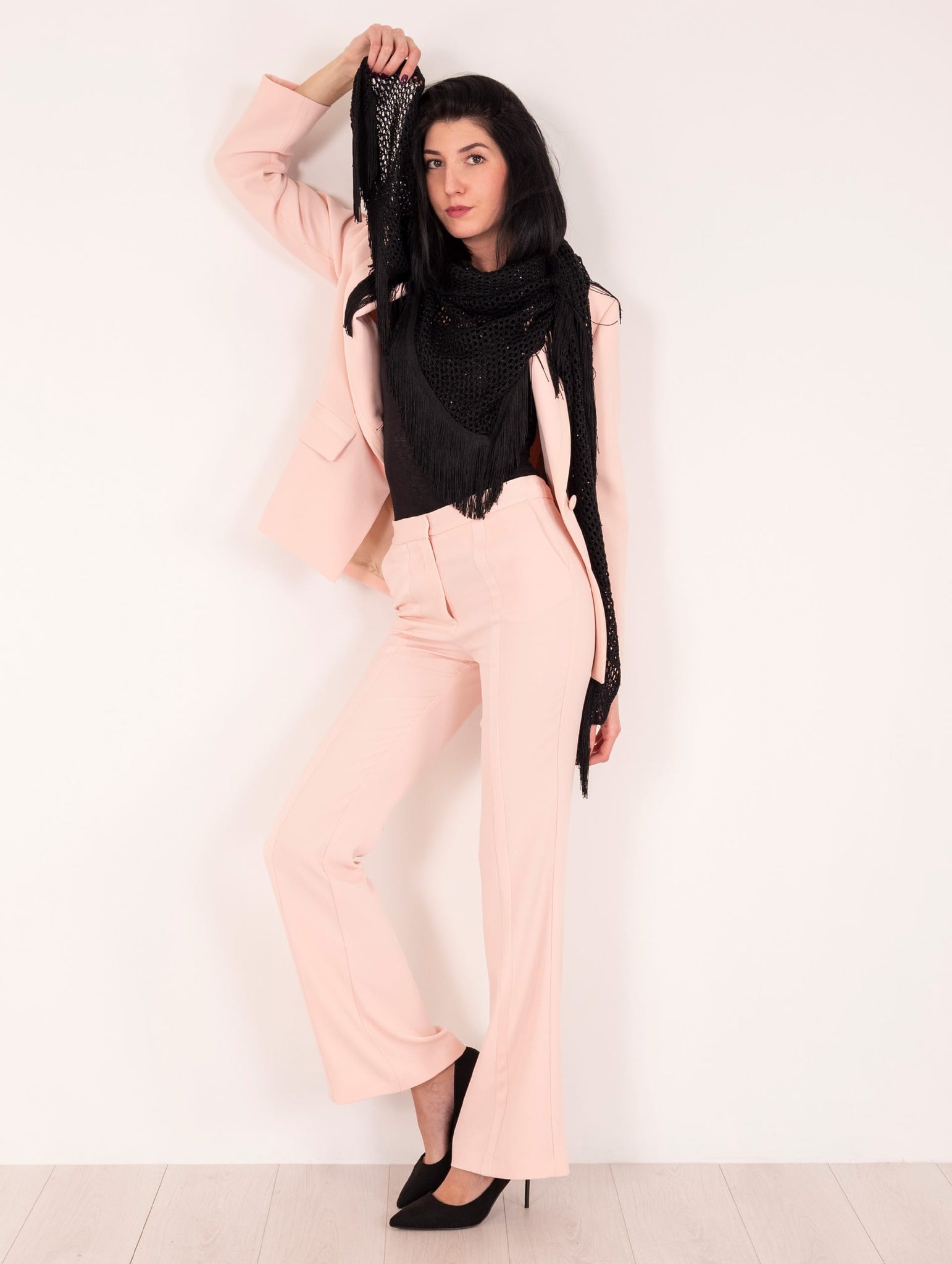 Pantalone Simona Corsellini Smoking in Crepe Blush